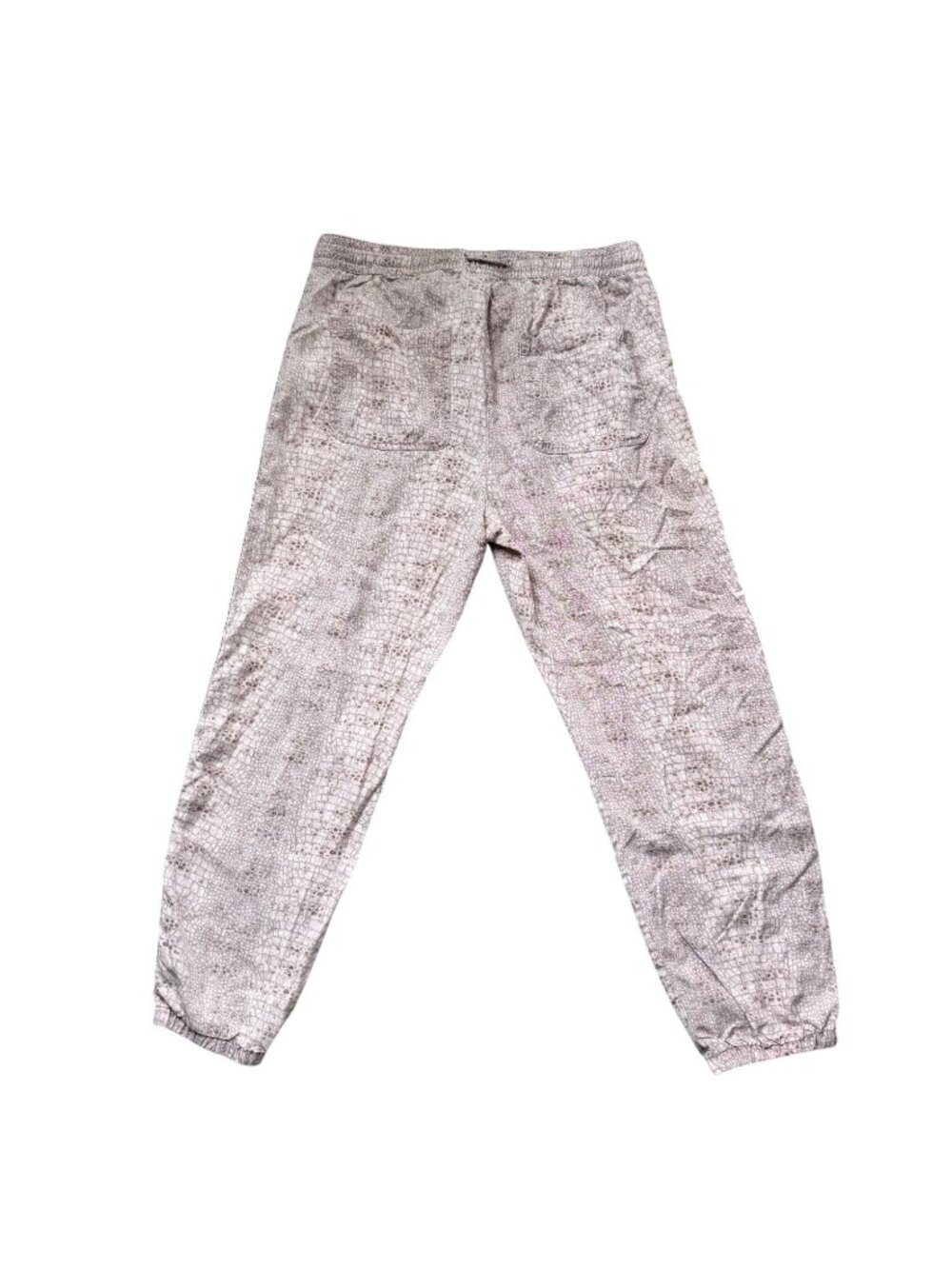 Anthropologie Pink Croc Print Drawstring Jogger Pants 100% Lyocell Size M - Picture 2 of 9